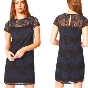 LOFT Black and Blue Lace Mini Dress. Ann Taylor loft size 2. Like new